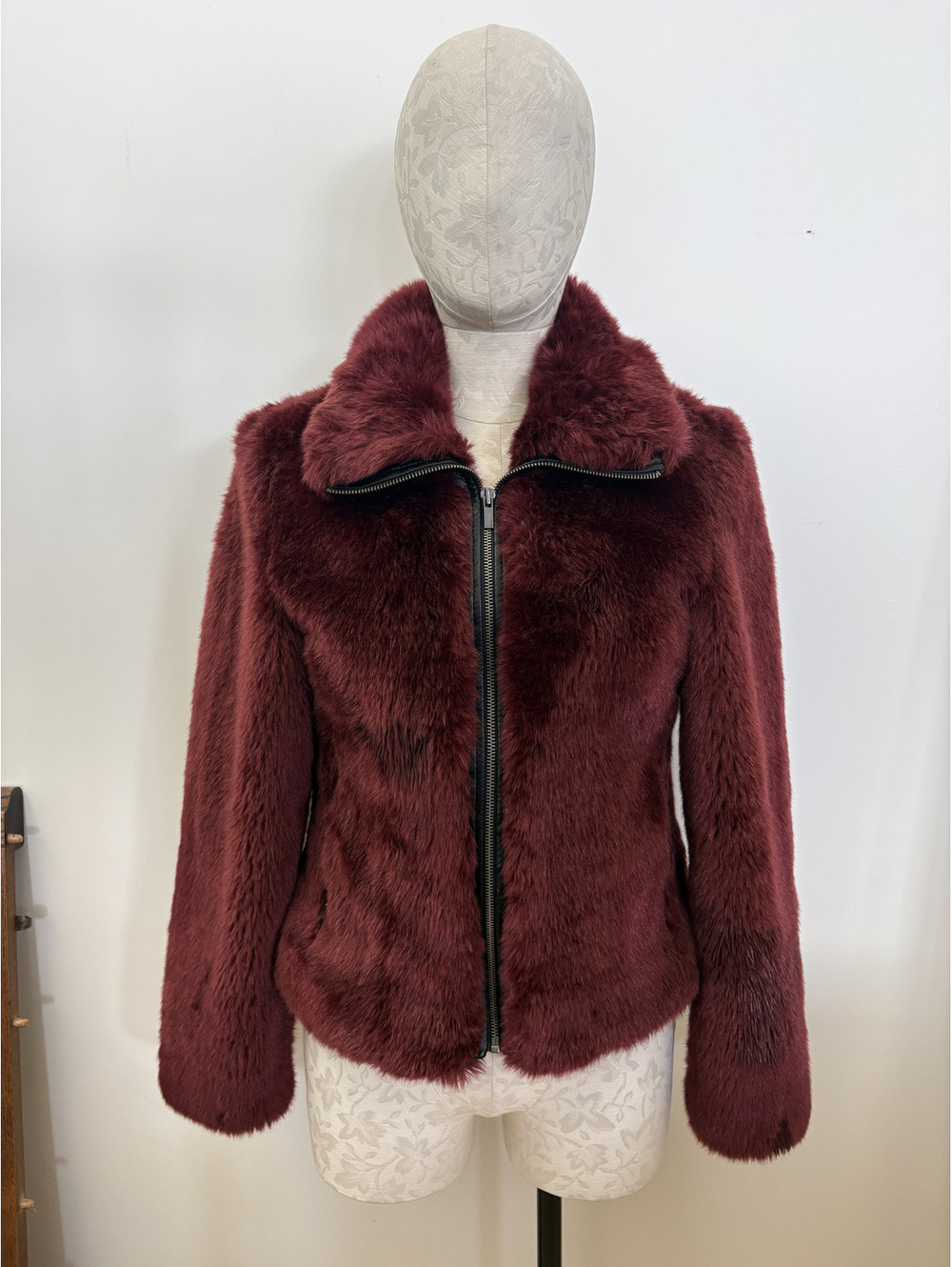 Express Red Faux Fur Jacket, XS